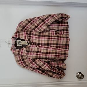 ADORABLE NORI PINK PLAID SHORT JACKET.